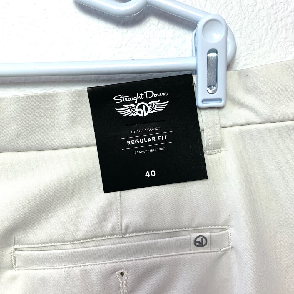 Straight Down Off White Beige Regular Fit Golf Shorts Mens Size 40 NWT - Picture 5 of 5